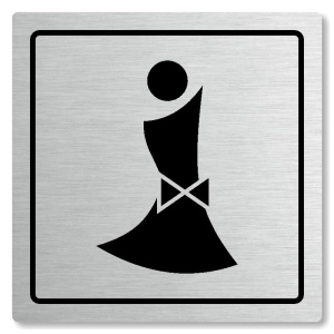 WC ženy, 80x80mm, stříbrná, Arizona